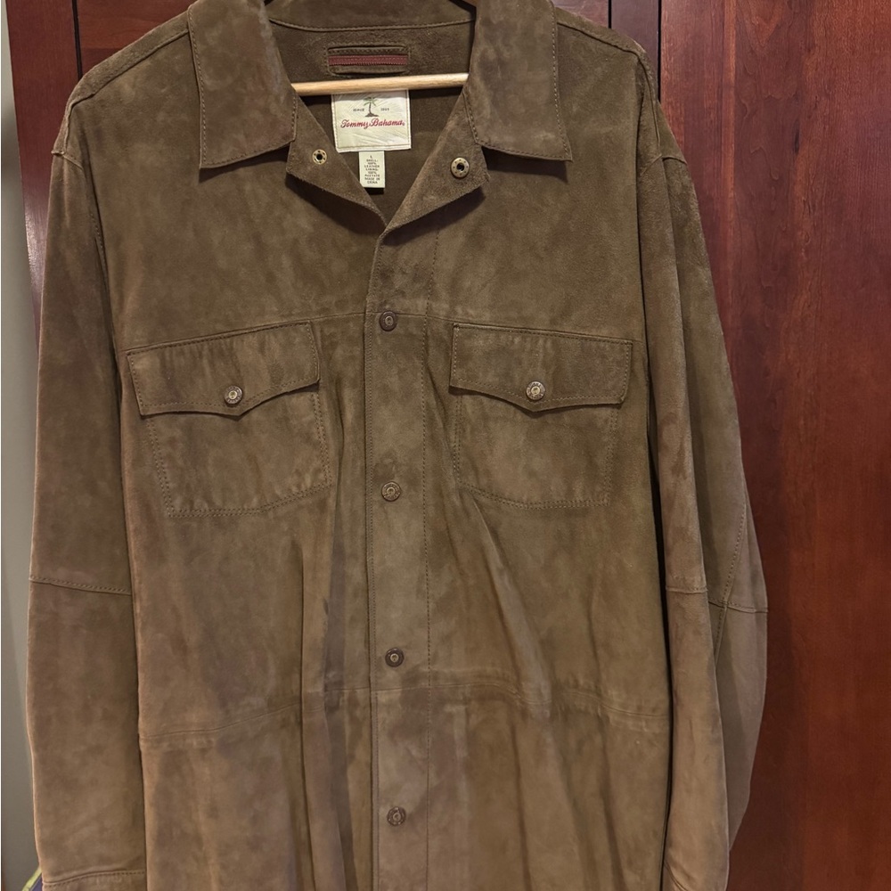Brown Suede Button-Up Shirt